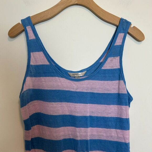Banana Republic Womens Tank Top Size Medium 100% Linen Sleeveless Striped - Picture 2 of 15